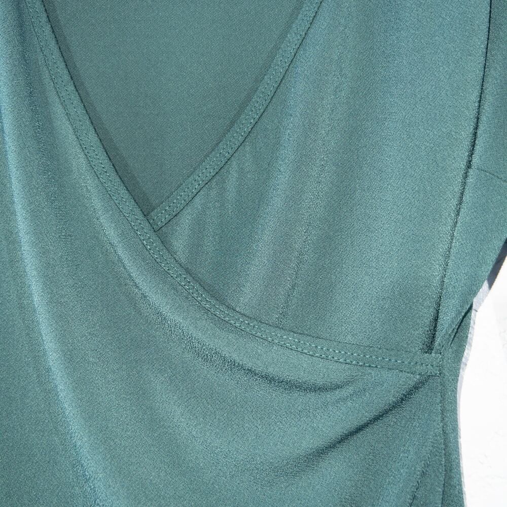 ModCloth Green Suits You Well Faux Wrap Bodysuit Size Large - Picture 2 of 7